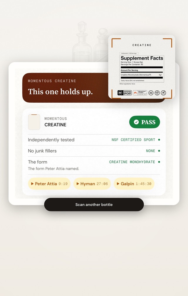 A supplement label scanned and passing: independently tested, no junk fillers, and the form the research prefers