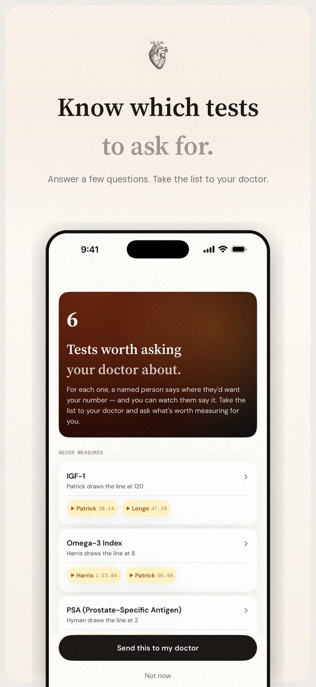 Which tests to ask for — a prepared list to bring to your next draw